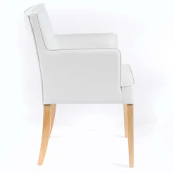 Diem Fauteuil contemporain rembourré en synthétique pieds en bois