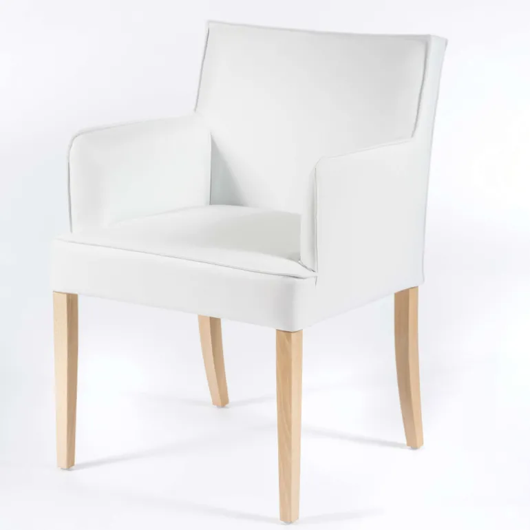 Diem Fauteuil contemporain rembourré en synthétique pieds en bois
