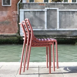 Doga bistrot Chaise de jardin design empilable sans accoudoirs de fabrication italienne