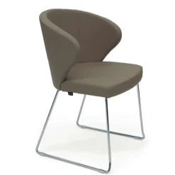 Doris P Fauteuil en synthétique et pieds en métal personnalisables