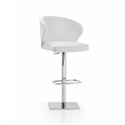 Doris P Tabouret pivotant et réglable en hauteur en synthétique et métal chromé