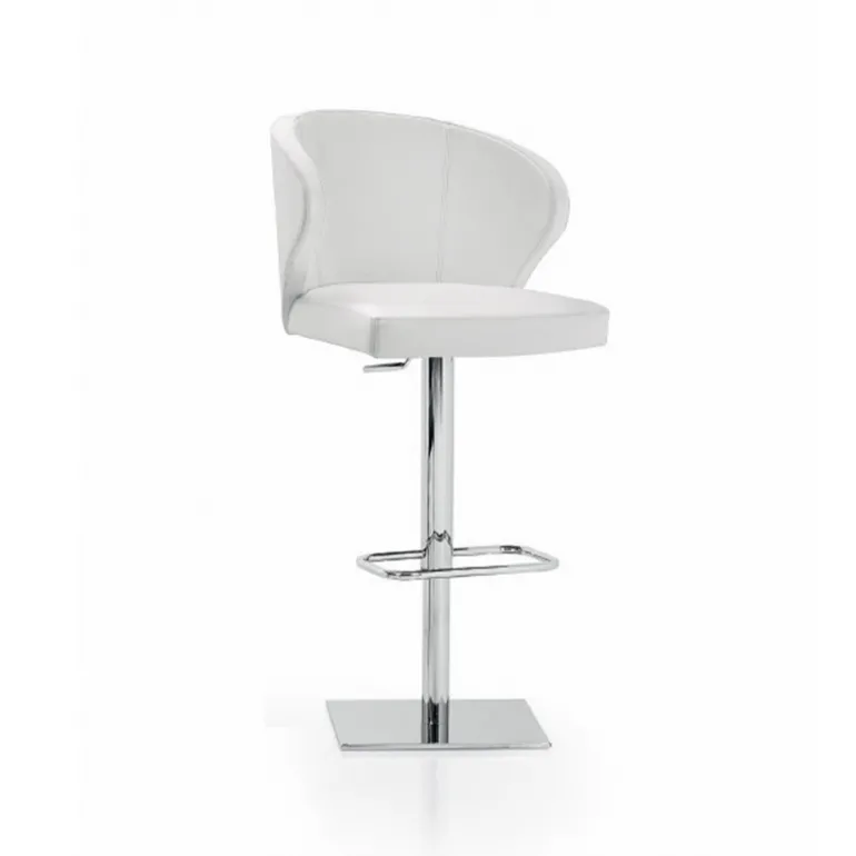 Doris P Tabouret pivotant et réglable en hauteur en synthétique et métal chromé