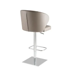 Doris P Tabouret pivotant et réglable en hauteur en synthétique et métal chromé