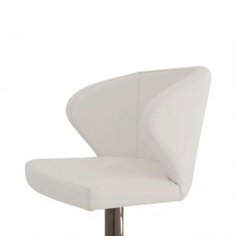 Doris P Tabouret pivotant et réglable en hauteur en synthétique et métal chromé