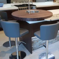 Doris S Tabouret réglable en hauteur et pivotant en synthétique et métal chromé