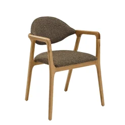 Eden Fauteuil design en bois massif et tissu