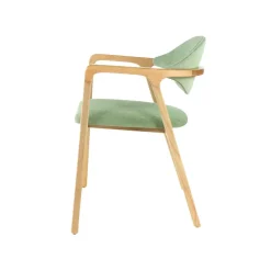 Eden Fauteuil design en bois massif et tissu