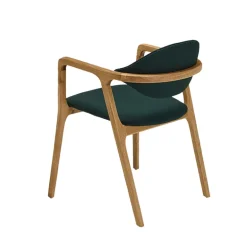 Eden Fauteuil design en bois massif et tissu