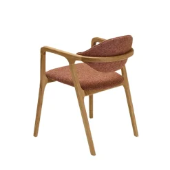 Eden Fauteuil design en bois massif et tissu