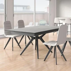 Eiffel Central Table moderne en céramique avec pied central et allonge