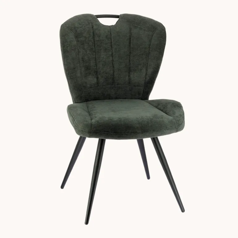 EliseChaise rembourrée pivotante en tissu avec poignée