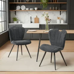 EliseChaise rembourrée pivotante en tissu avec poignée