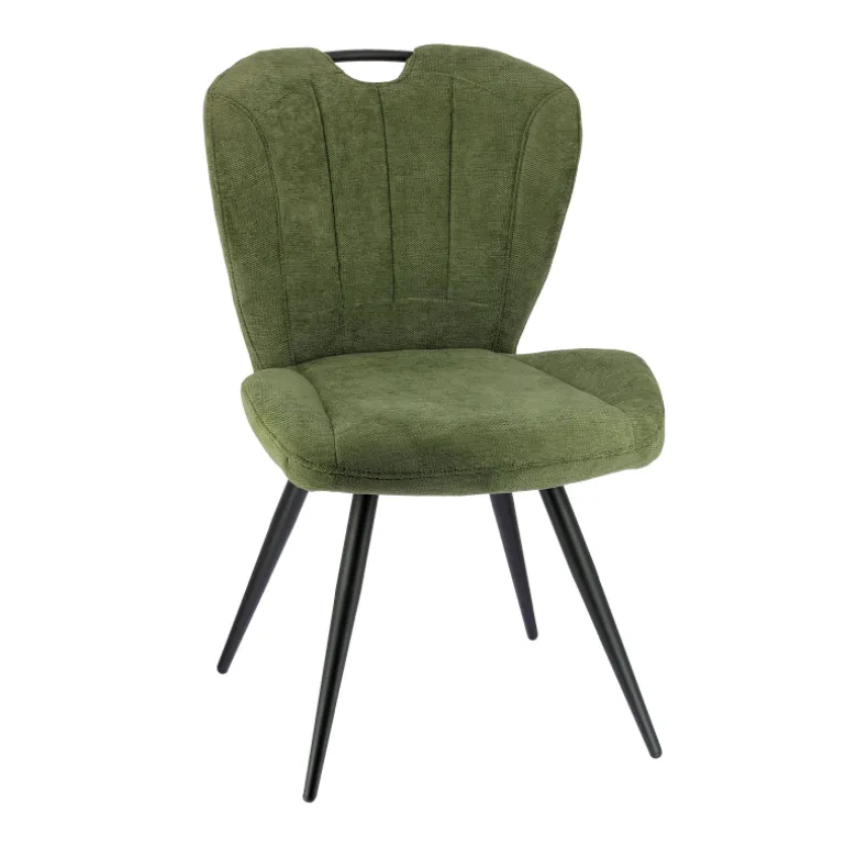 EliseChaise rembourrée pivotante en tissu avec poignée