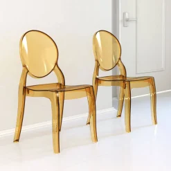 Elizabeth Chaise médaillon transparente en polycarbonate