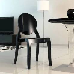 Elizabeth Chaise moderne médaillon en polycarbonate opaque