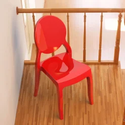 Elizabeth Chaise moderne médaillon en polycarbonate opaque