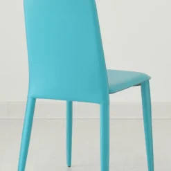 Ely 2 Chaise de salle à manger en croûte de cuir avec pieds gainés