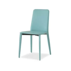 Ely 2 Chaise de salle à manger en croûte de cuir avec pieds gainés