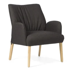 Enora Mobitec® Fauteuil cocooning en tissu et pieds en bois