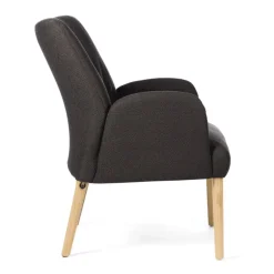 Enora Mobitec® Fauteuil cocooning en tissu et pieds en bois