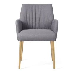 EnoraMobitec® Fauteuil cocooning en tissu et pieds en bois
