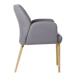 EnoraMobitec® Fauteuil cocooning en tissu et pieds en bois