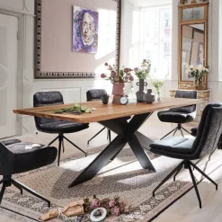 ExtrêmeTable design plateau bois massif avec pieds en métal