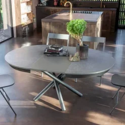 Fahrenheit Super Table ronde extensible design en céramique et pieds mikado