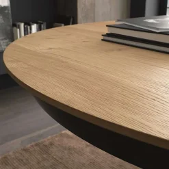 Fahrenheit Table design extensible ronde en bois avec pied central forme mikado