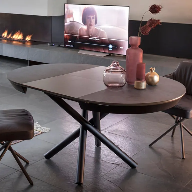 Fahrenheit Table design italienne ronde extensible en céramique