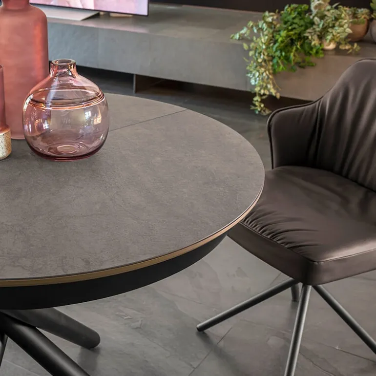 Fahrenheit Table design italienne ronde extensible en céramique
