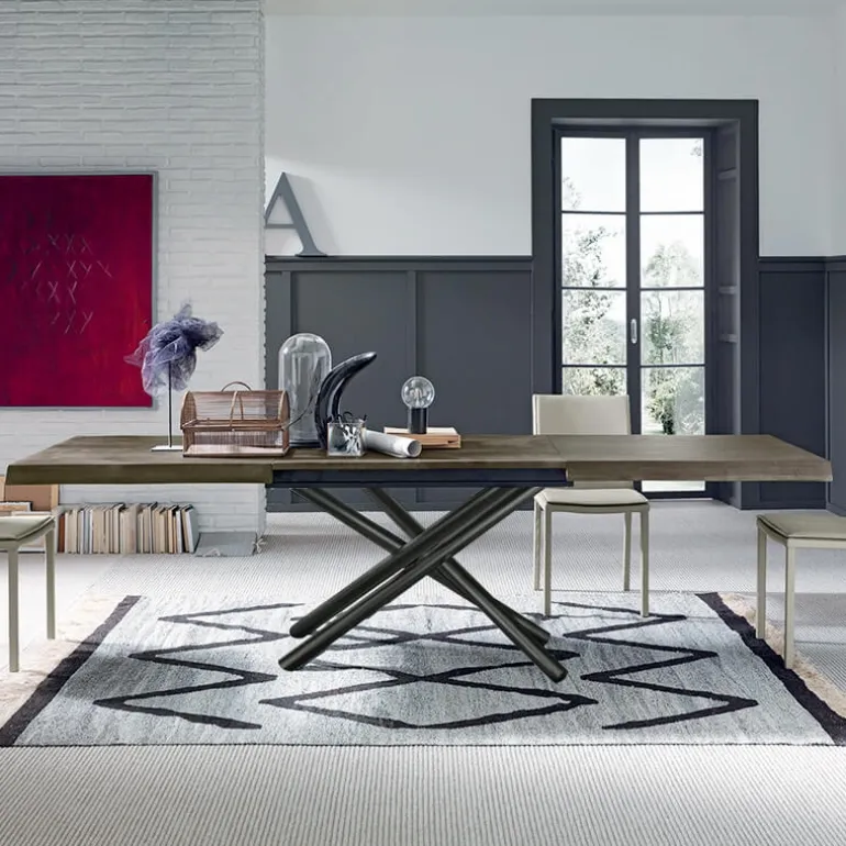 Fahrenheit Table extensible design italien rectangulaire avec pied mikado