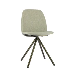 Figaro 2 Chaise moderne pivotante en tissu et pieds métal