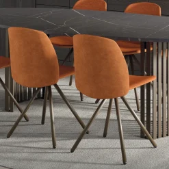 Fiona 2 Chaise moderne en tissu et pieds métal