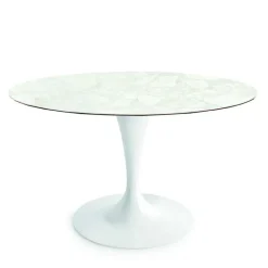 Flûte Sovet® Table ronde design en céramique avec pied central
