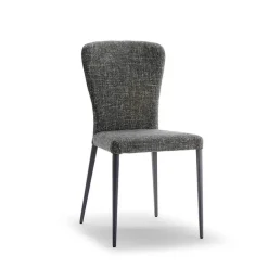 Francine Chaise moderne en tissu avec pieds en métal