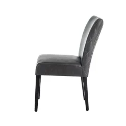 Fritz diamant Chaise avec dos matelassé en synthétique et pieds en bois