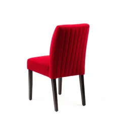 Fritz line Chaise contemporaine avec dos matelassé en tissu et pieds en bois