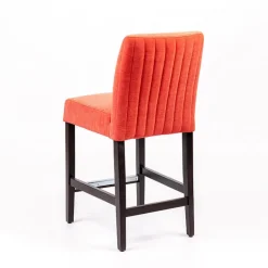 Fritz line Tabouret snack avec dos matelassé en tissu et pieds en bois