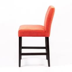 Fritz line Tabouret snack avec dos matelassé en tissu et pieds en bois