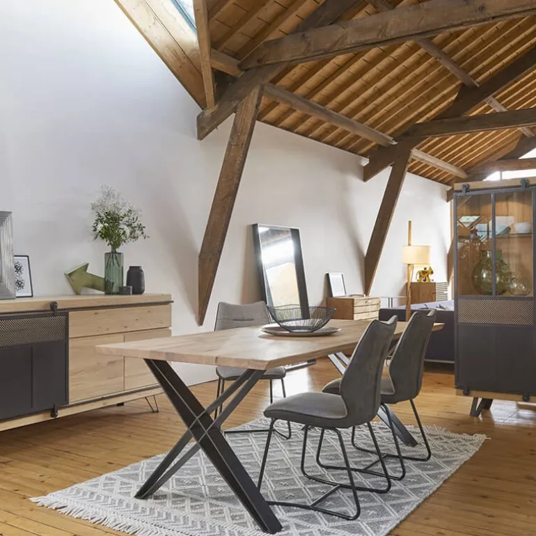 Fusion Table design style industriel pieds en X