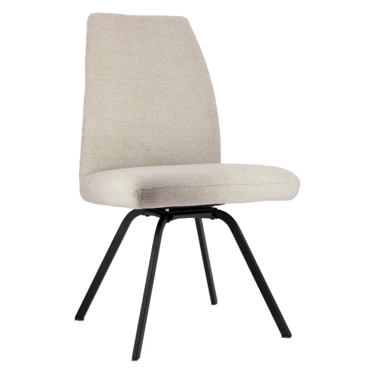 Gabin Chaise confortable en tissu avec dossier inclinable et pieds en métal