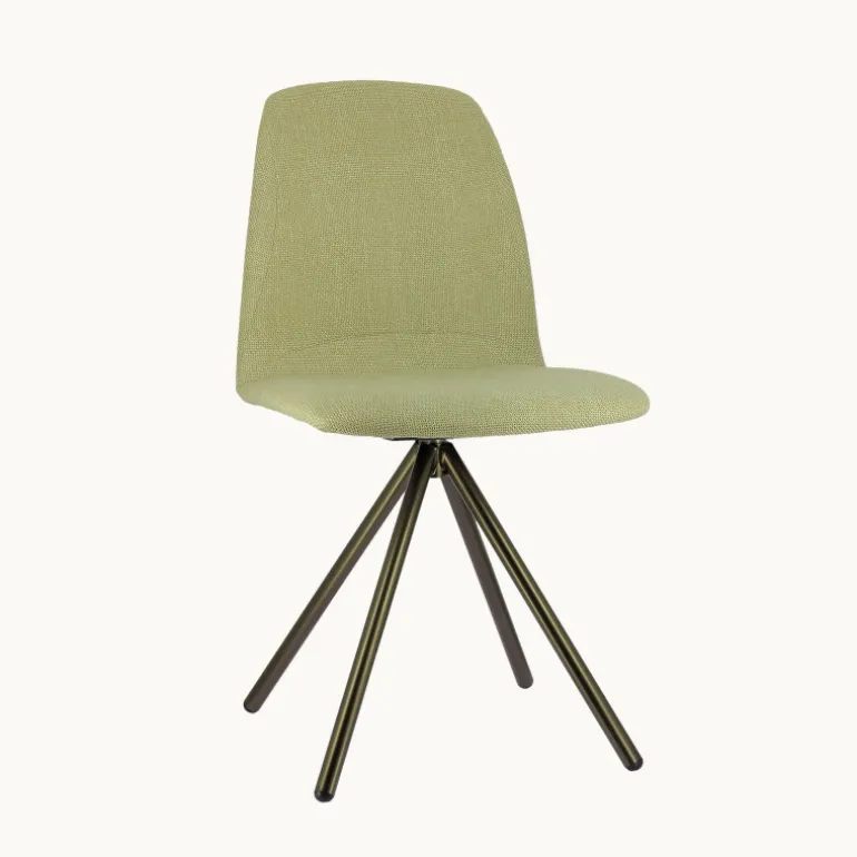 Genua Chaise moderne pivotante en tissu et pieds métal