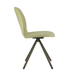 Genua Chaise moderne pivotante en tissu et pieds métal