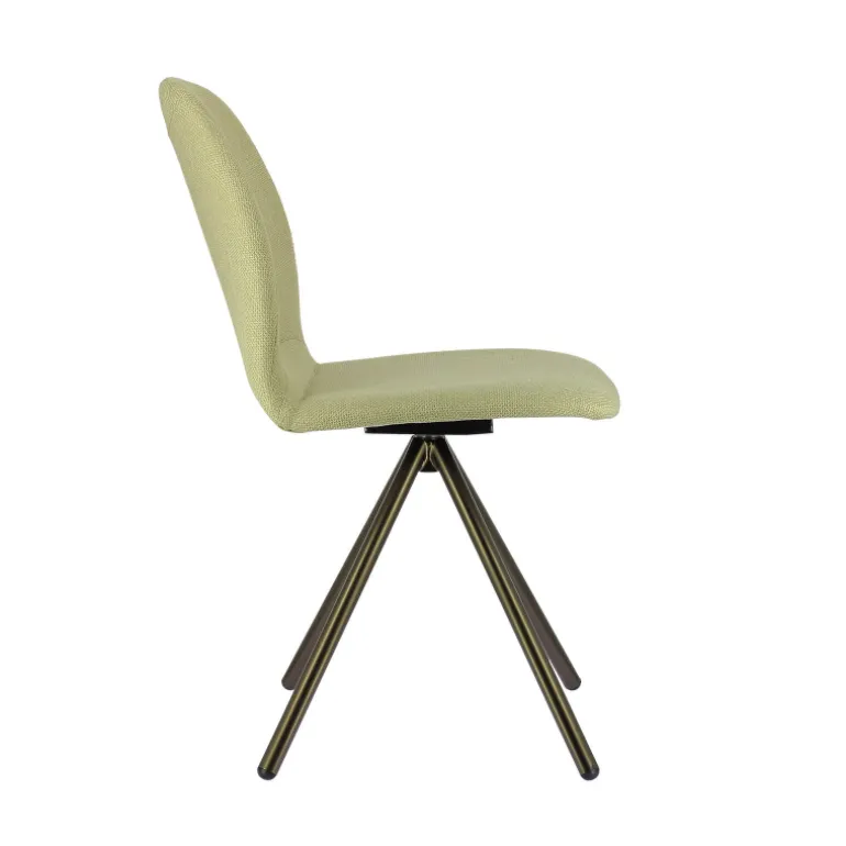 Genua Chaise moderne pivotante en tissu et pieds métal