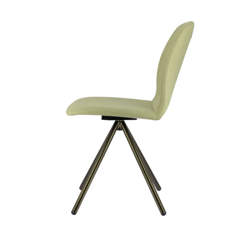 Genua Chaise moderne pivotante en tissu et pieds métal