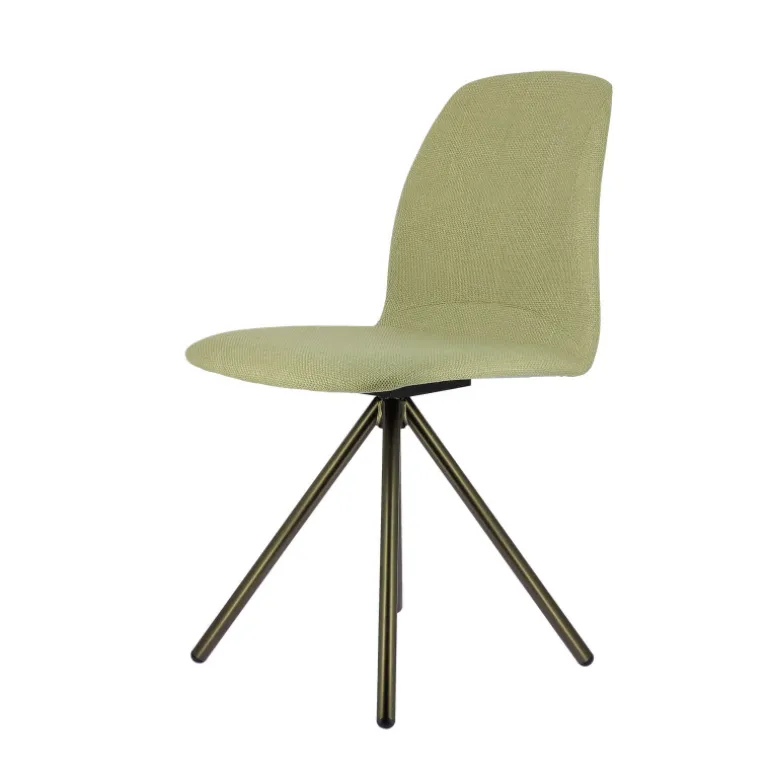 Genua Chaise moderne pivotante en tissu et pieds métal
