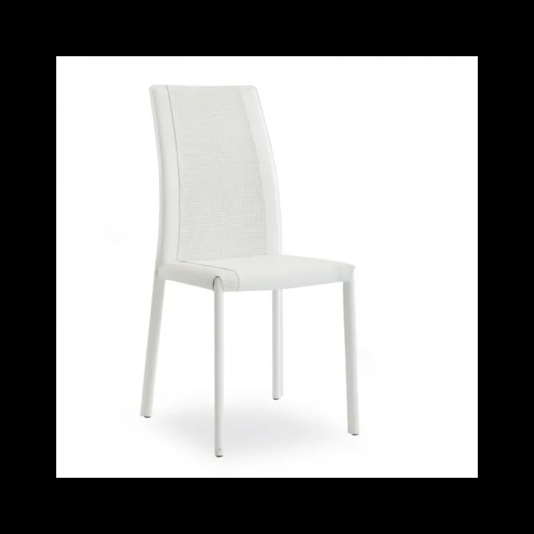 Giada Chaise de salle à manger en croûte de cuir