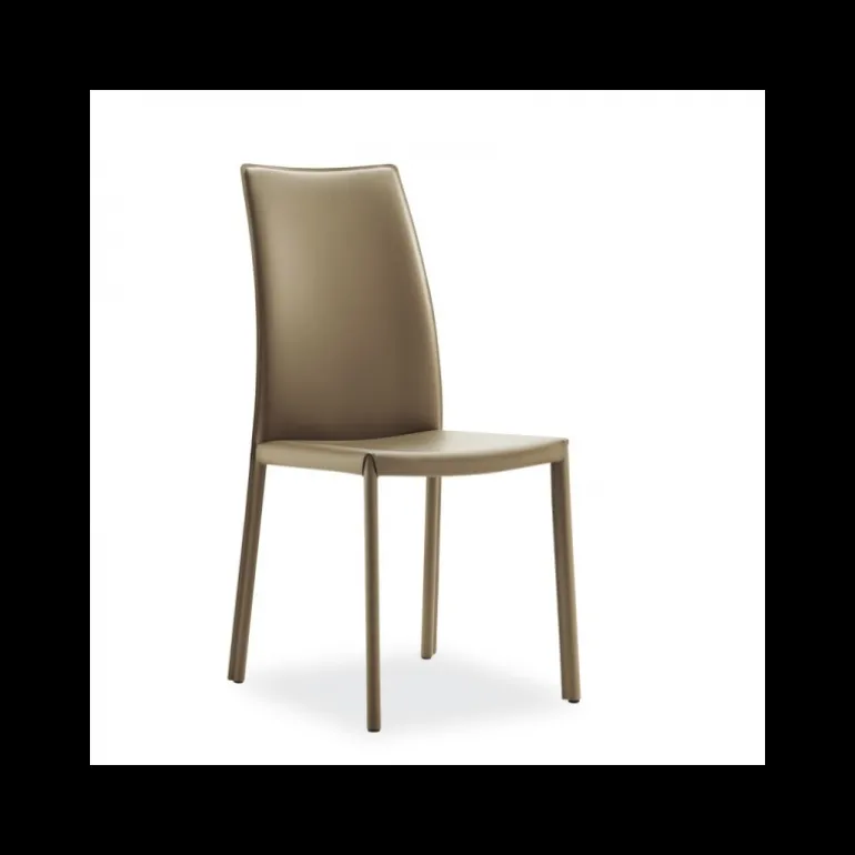 Giada Chaise de salle à manger en croûte de cuir