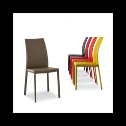 Giada Chaise de salle à manger en croûte de cuir